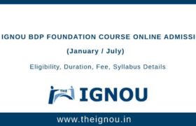 IGNOU BDP Foundation Course