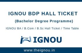 IGNOU BDP Hall Ticket