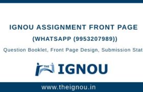 Ignou Assignment Front Page