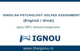Ignou BA Psychology Solved Assignments