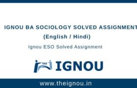 Ignou BA Sociology Solved Assignments