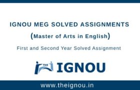 Ignou MEG Solved Assignment