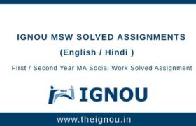 Ignou MSW Solved Assignments