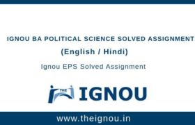 Ignou BA Political Science Solved Assignments