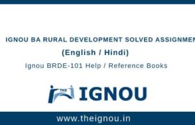 Ignou BA Rural Development Solved Assignments