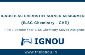 Ignou B.Sc Chemistry Solved Assignment