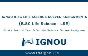Ignou BSc Life Science Solved Assignment