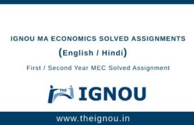 Ignou MA Economics Solved Assignments