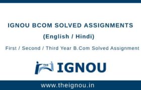 Ignou B.Com Solved Assignment