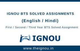 Ignou BTS Solved Assignments