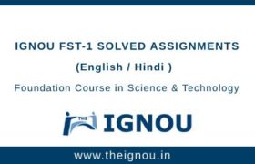 Ignou FST-1 Solved Assignment