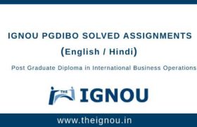 Ignou PGDIBO Solved Assignments