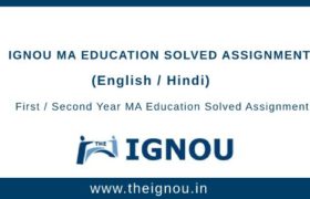 Ignou MA Education Solved Assignment