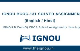IGNOU BCOC-131 Solved Assignment