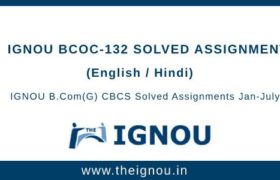 Ignou BCOC-132 Solved Assignment