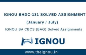 IGNOU BHDC-131 Solved Assignment
