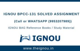 IGNOU BPCC-131 Solved Assignment