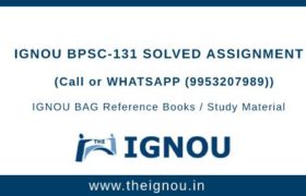 IGNOU BPSC-131 Solved Assignment