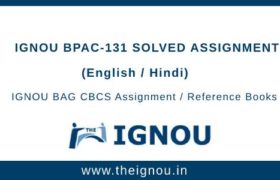 IGNOU BPAC-131 Solved Assignment