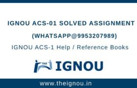 IGNOU ACS-1 Solved Assignment
