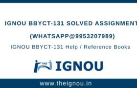 IGNOU BBYCT-131 Solved Assignment