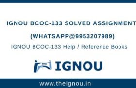 IGNOU BCOC-133 Solved Assignment