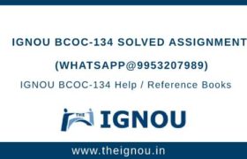 IGNOU BCOC-134 Solved Assignment