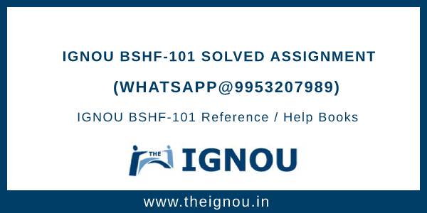 bshf 101 solved assignment 2022 23