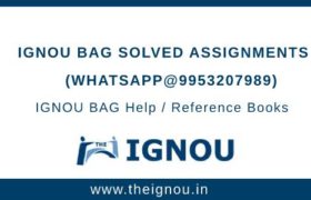 IGNOU BAG Solved Assignment