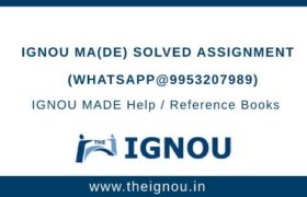 IGNOU MADE Solved Assignment