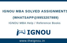 IGNOU MBA Solved Assignments