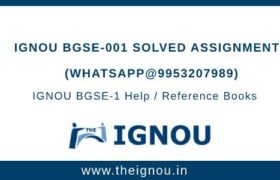 IGNOU BGSE-1 Solved Assignment