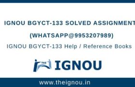 IGNOU BGYCT-133 Solved Assignment