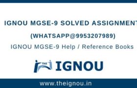 IGNOU MGSE-9 Solved Assignment