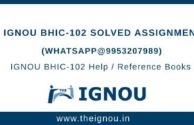 IGNOU BHIC-102 Solved Assignment