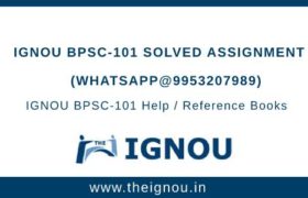IGNOU BPSC-101 Solved Assignment