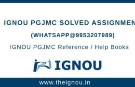 IGNOU PGJMC Assignment Free Download