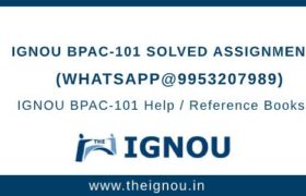 IGNOU BPAC101 Solved Assignment