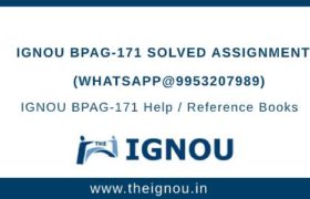 IGNOU BPAG-171 Solved Assignment