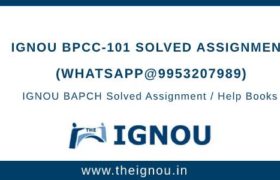 IGNOU BPCC101 Solved Assignment