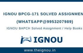 IGNOU BPCG171 Solved Assignment