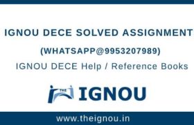 IGNOU Assignment DECE