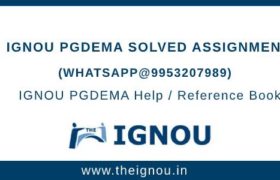 IGNOU Assignment PGDEMA