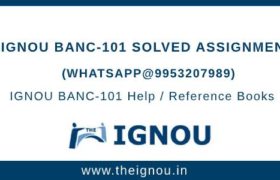 IGNOU BANC101 Assignment