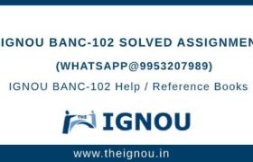 IGNOU BANC102 Assignment