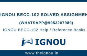IGNOU BECC102 Assignment