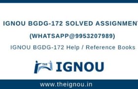 IGNOU BGDG172 Assignments