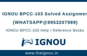 BPCC103 Ignou Assignment