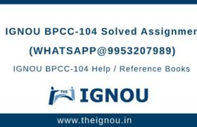 BPCC104 Ignou Assignment