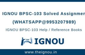 BPSC103 Ignou Assignment
